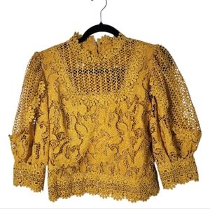 Yellow Lace Women Top